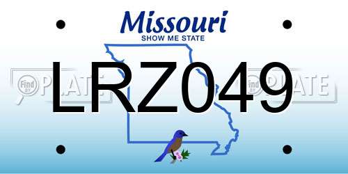 LRZ049 Missouri License Plate