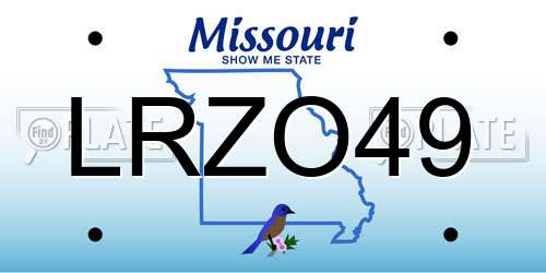 LRZO49 Missouri License Plate