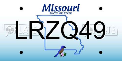 LRZQ49 Missouri License Plate