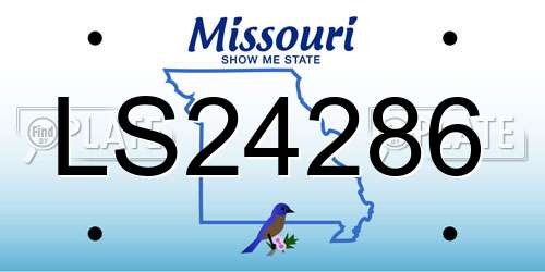 LS24286 Missouri License Plate