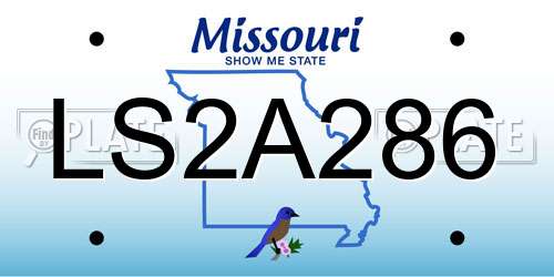 LS2A286 Missouri License Plate