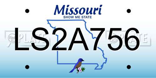 LS2A756 Missouri License Plate