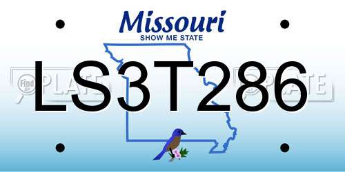 LS3T286 Missouri License Plate