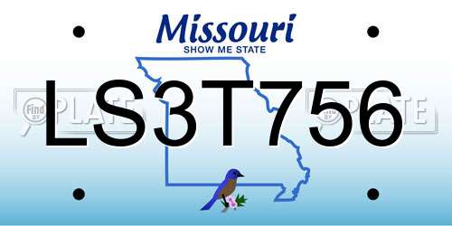 LS3T756 Missouri License Plate