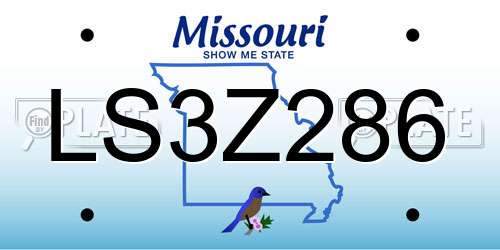 LS3Z286 Missouri License Plate