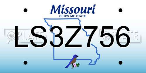 LS3Z756 Missouri License Plate