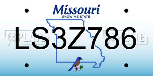 LS3Z786 Missouri License Plate