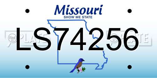 LS74256 Missouri License Plate