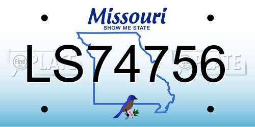 LS74756 Missouri License Plate