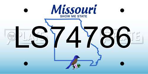LS74786 Missouri License Plate