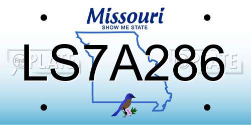 LS7A286 Missouri License Plate