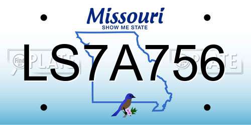 LS7A756 Missouri License Plate