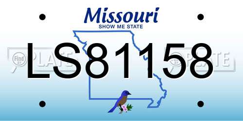 LS81158 Missouri License Plate