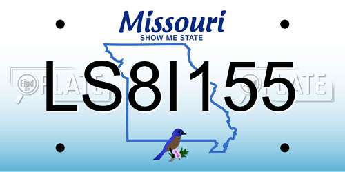 LS8I155 Missouri License Plate