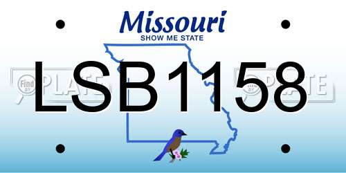 LSB1158 Missouri License Plate