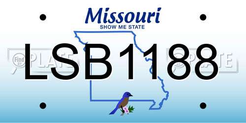 LSB1188 Missouri License Plate