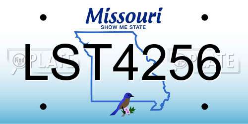 LST4256 Missouri License Plate