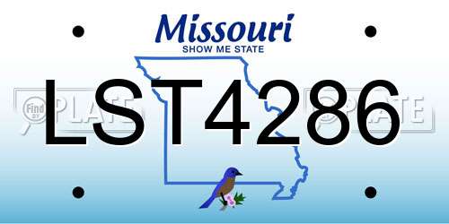LST4286 Missouri License Plate