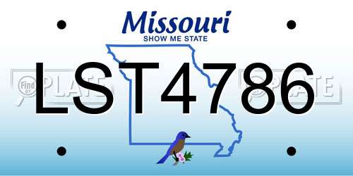 LST4786 Missouri License Plate
