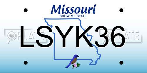 LSYK36 Missouri License Plate