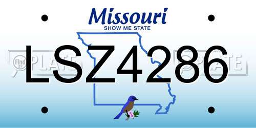 LSZ4286 Missouri License Plate
