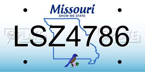 LSZ4786 Missouri License Plate