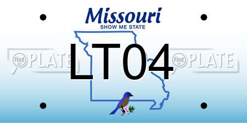 LT04 Missouri License Plate