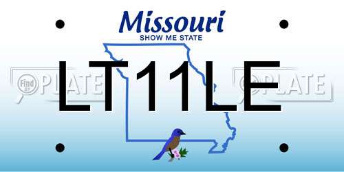 LT11LE Missouri License Plate