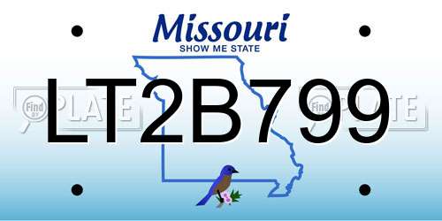 LT2B799 Missouri License Plate