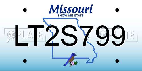 LT2S799 Missouri License Plate