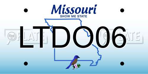LTDO06 Missouri License Plate
