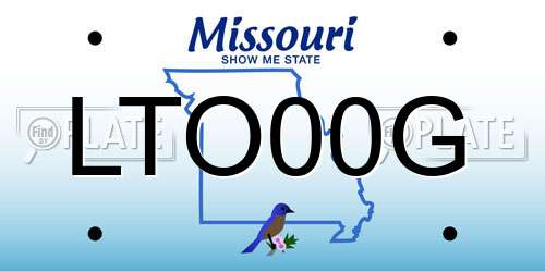 LTO00G Missouri License Plate