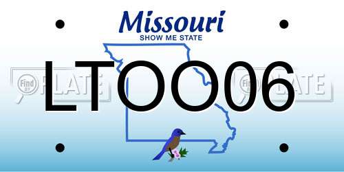 LTOO06 Missouri License Plate