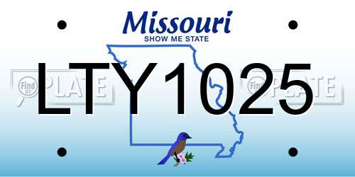 LTY1025 Missouri License Plate