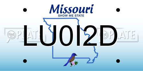 LU0I2D Missouri License Plate