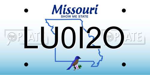 LU0I2O Missouri License Plate