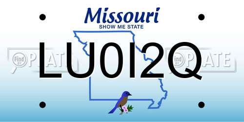 LU0I2Q Missouri License Plate