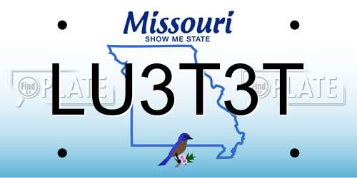 LU3T3T Missouri License Plate
