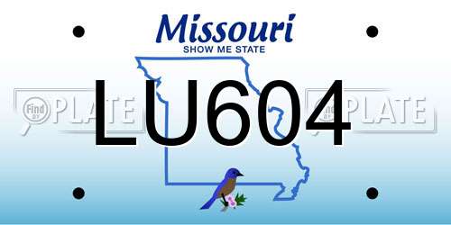 LU604 Missouri License Plate
