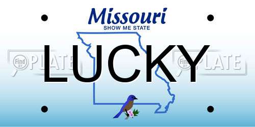 LUCKY Missouri License Plate