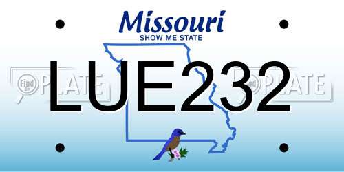 LUE232 Missouri License Plate
