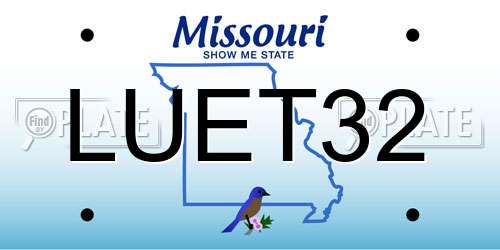 LUET32 Missouri License Plate