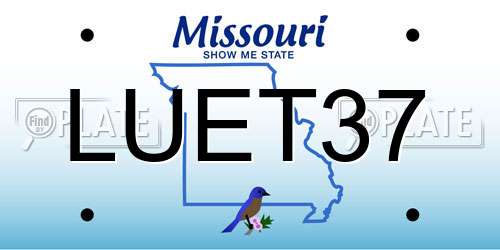 LUET37 Missouri License Plate