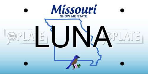 LUNA Missouri License Plate