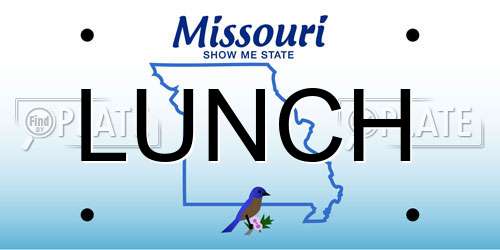 LUNCH Missouri License Plate