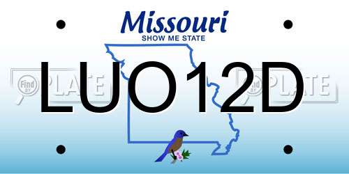 LUO12D Missouri License Plate