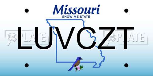 LUVCZT Missouri License Plate