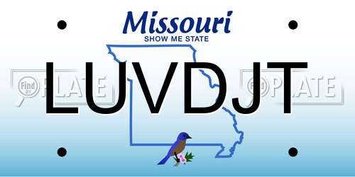LUVDJT Missouri License Plate