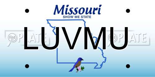 LUVMU Missouri License Plate