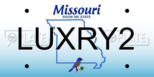 LUXRY2 Missouri License Plate